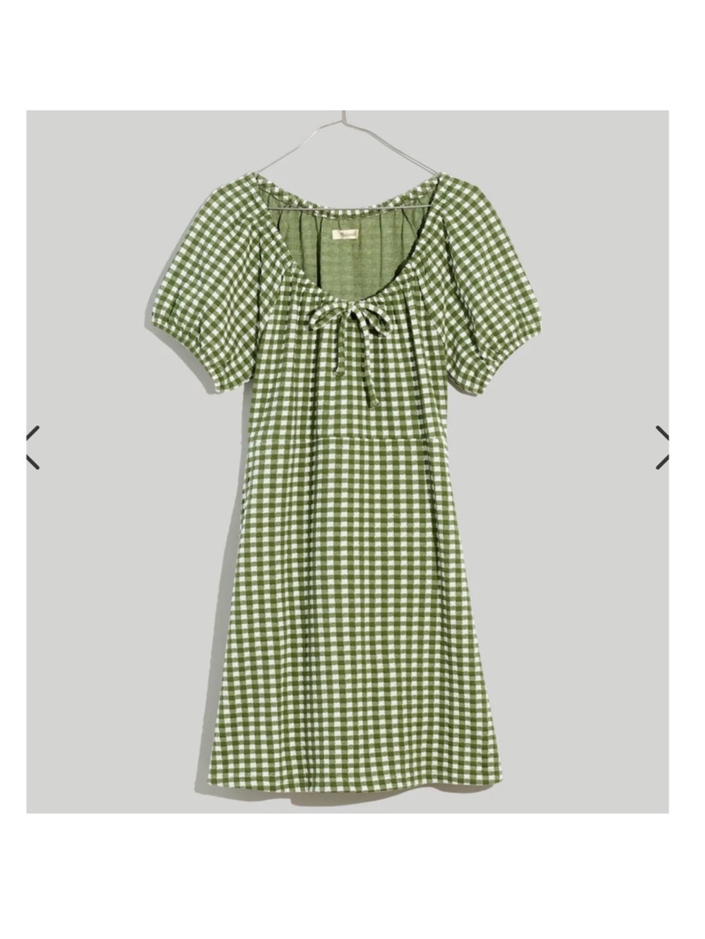 Madewell Jacquard Puff-Sleeve Mini Dress in Gingham Check - TAG ON